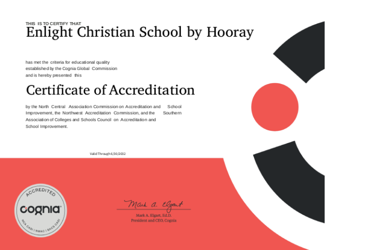 Cognia Accreditation Certificate